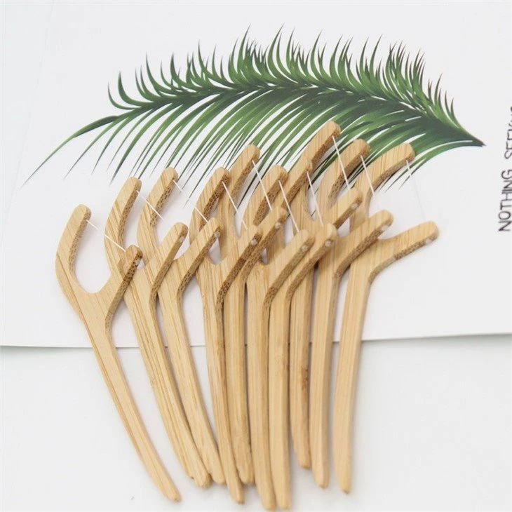 Biodegradable Bamboo Dental Floss Picks